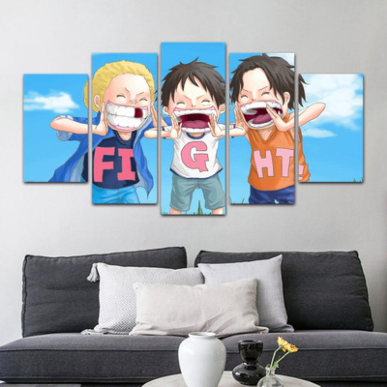 5 шт. Картина на холсте аниме простой Луффи подвесная картина гостиная диван фон фреска мальчик дети прикроватная спальня украшение картина S no frame