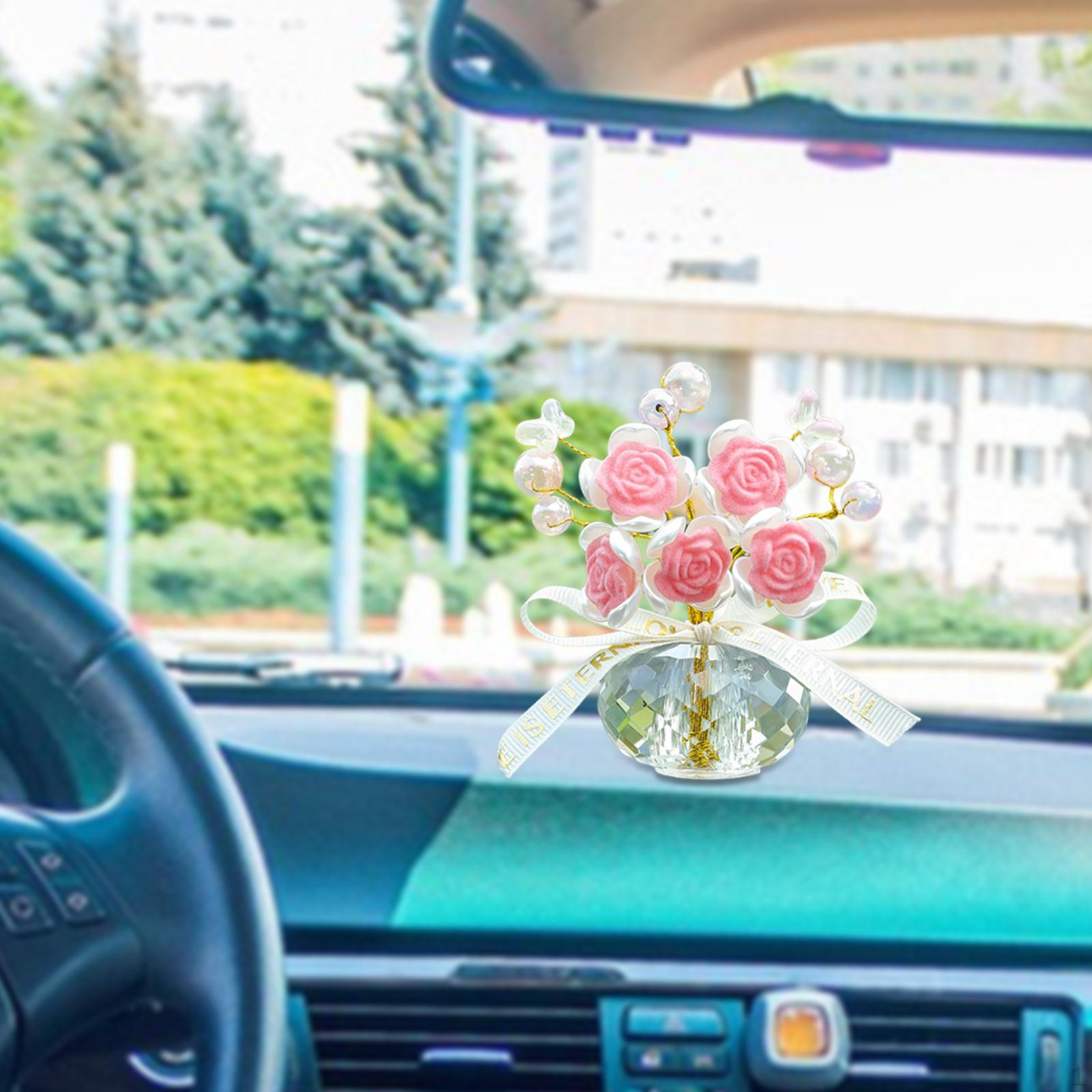 

Car Dashboard Floral Decor Accessory for Women Girl Bathroom Office рожевий