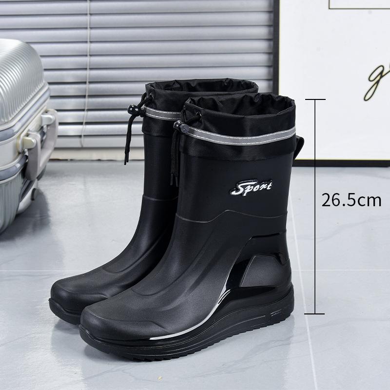 

Высококачественные мужские резиновые сапоги до середины икры, водонепроницаемые рабочие сапоги, весенне-осенние сапоги для рыбалки, мужские новые, сохраняющие тепло, зимние резиновые дождевые сапоги 40