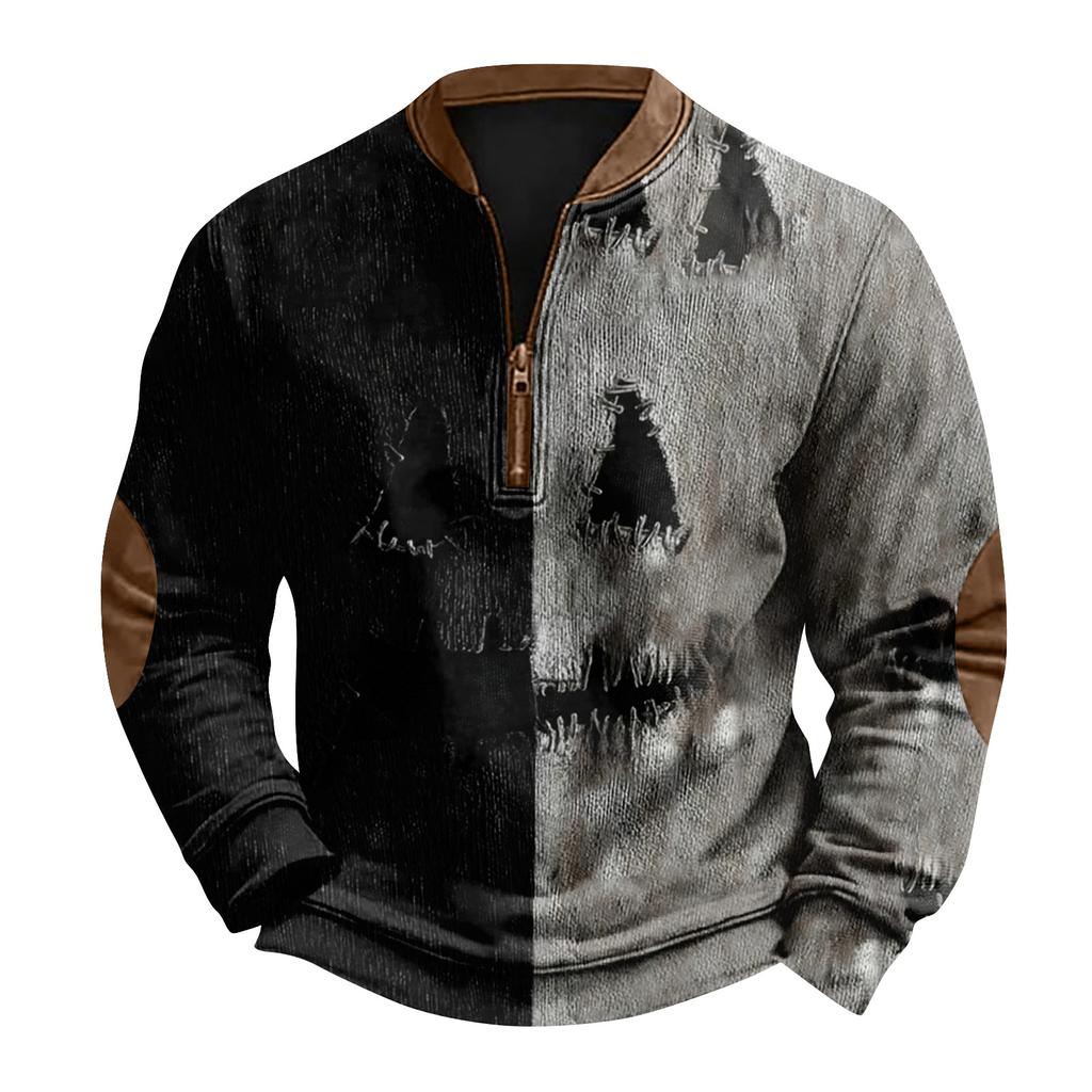 Hanorac fără glugă cu imprimeu de Crăciun, ocazional, pentru bărbați