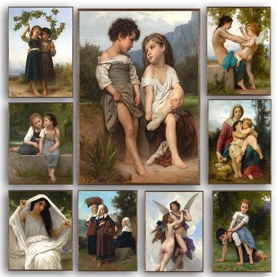 Künstler William Bouguereau Berühmte Klassische Porträts Vintage Kunstwerk Poster Leinwandgemälde Wandkunst Bilder Heimdekor