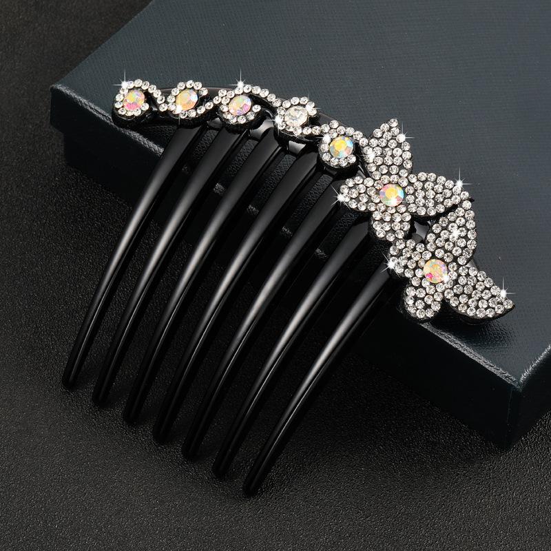 Novo acessório de cabelo com strass coreano, acessório de cabelo requintado, prato de temperamento, pente de inserção de cabelo, grampo de cabelo de borboleta e diamante