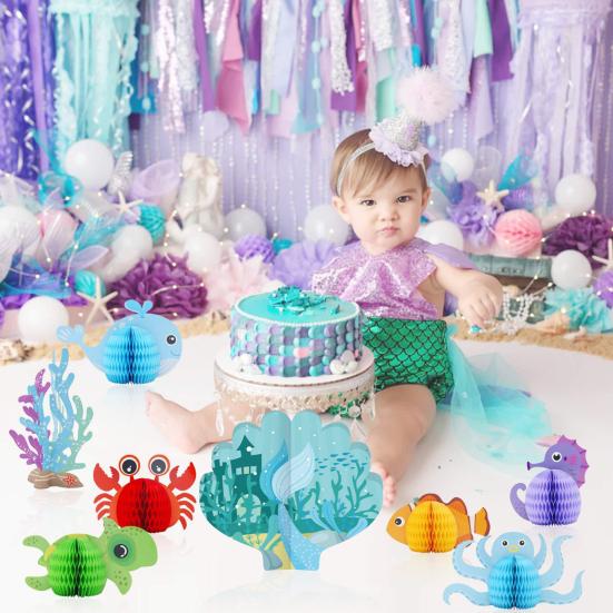 Ocean Sea Animal Honeycomb Centerpiece Under The Sea Party Decorations Fish Crab Turtle Seahorse Ocean Theme Birthday Party Supplies