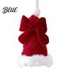 Holiday Tree Tower Decor Xmas Christmas Ornament Santa Hat Pendants Plush with Bow Hanging Pendant