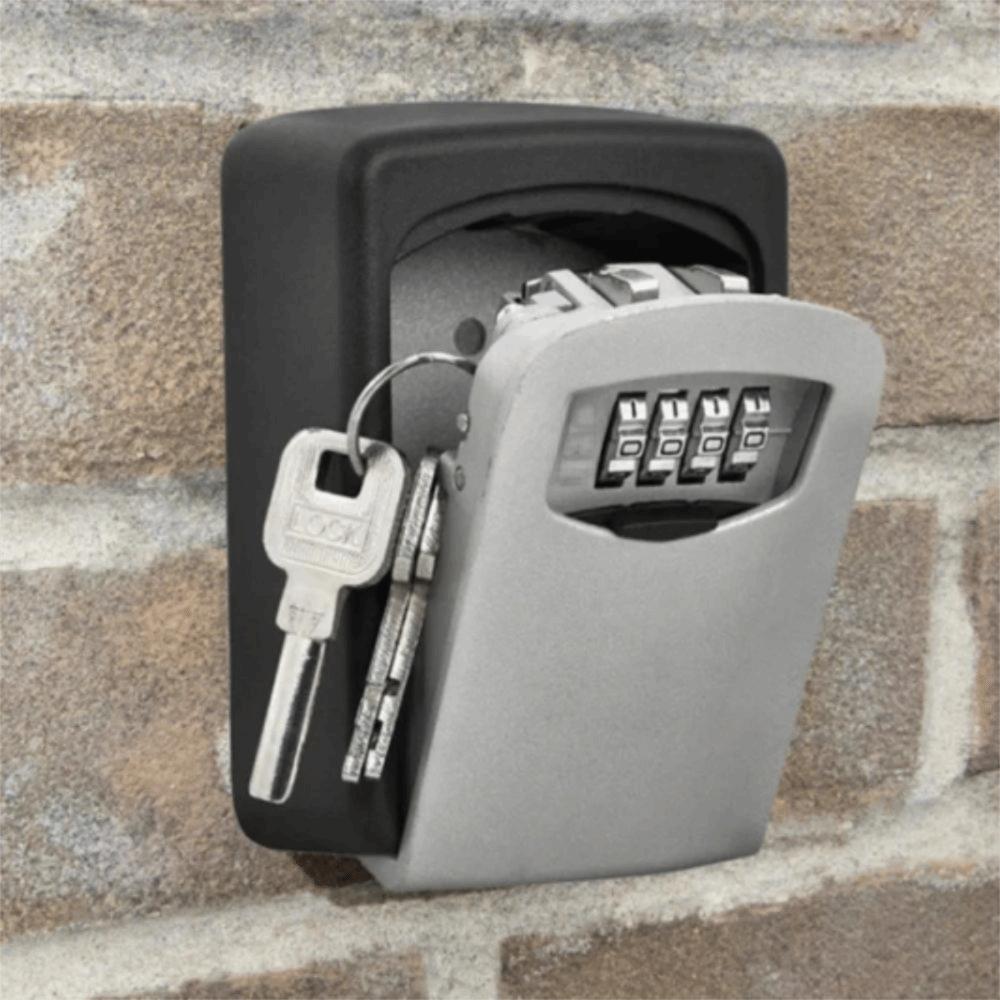 4 Digit Combination Key Storage Box Password Security Code Metal Construction Secret Box Zinc Alloy Material Waterproof Design