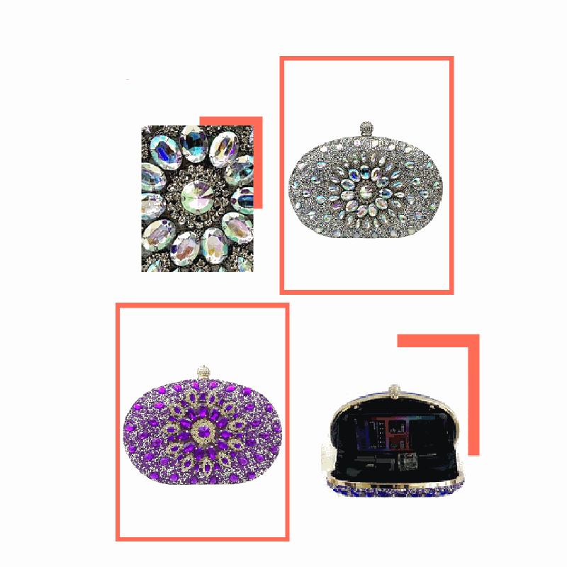 New European‑American Style Sunflower Rhinestone Evening Bag Luxury Women Banquet Handbag Glitter Inlaid Diamond Formal Dress Clutch Purse