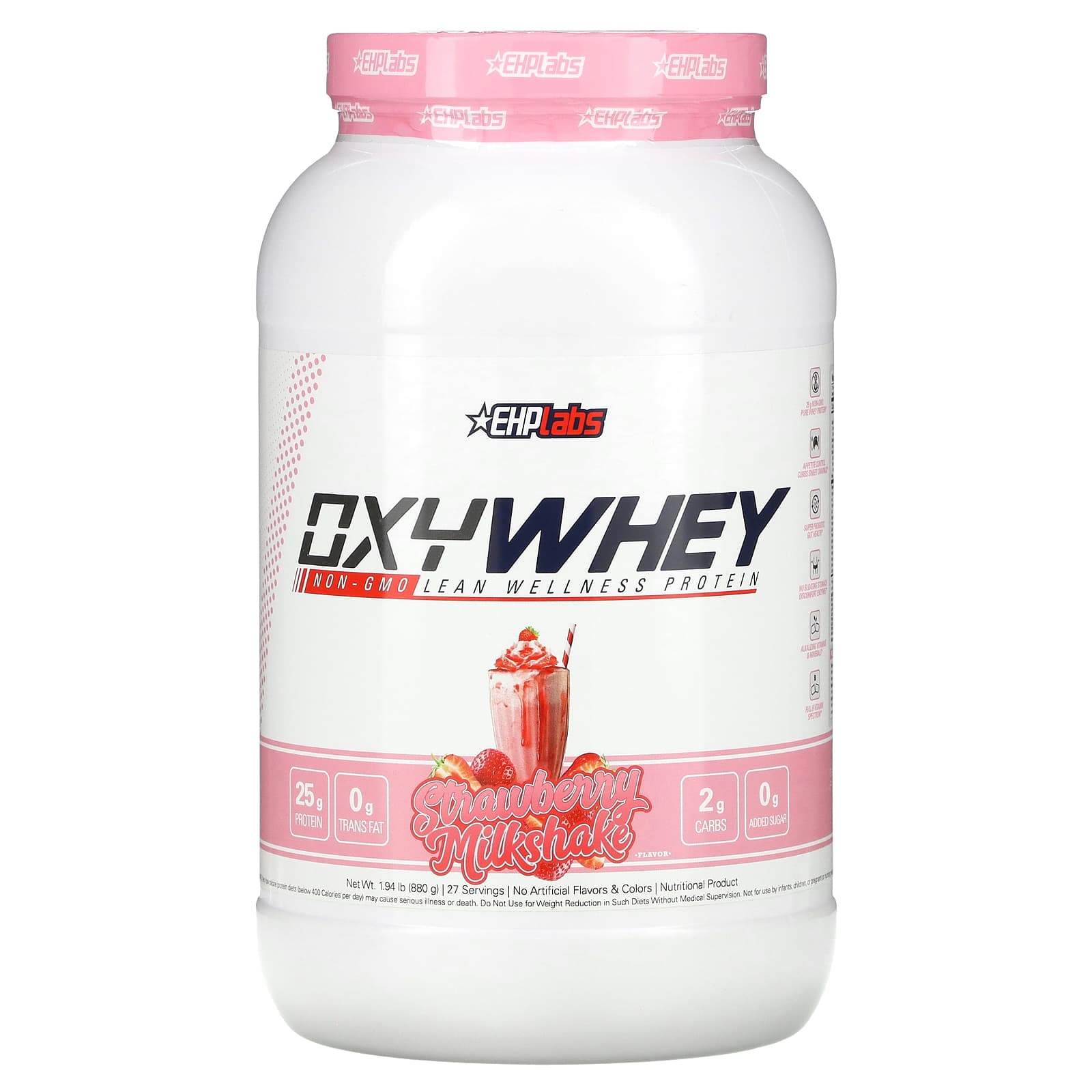 

EHPlabs, OxyWhey, Lean Wellness Protein, Strawberry Milkshake, 1.94 lb (880 g)