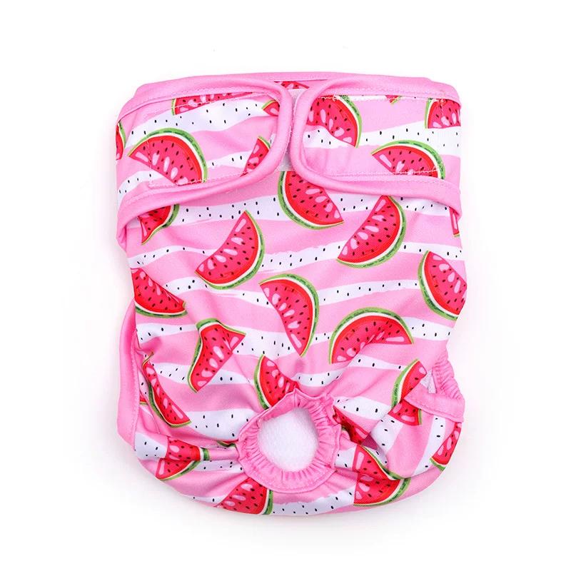 Dog Diapers Physiological Pants Cute Cartoon Print Female Dog Diaper Underwear Cat Sanitary Panties Anti Harassment Washable Reusable Pet Supplies