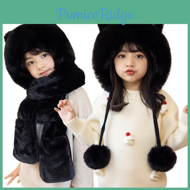 Toddler Animal Ears Beanie With Neck Warmer For Winter Outdoor Activities