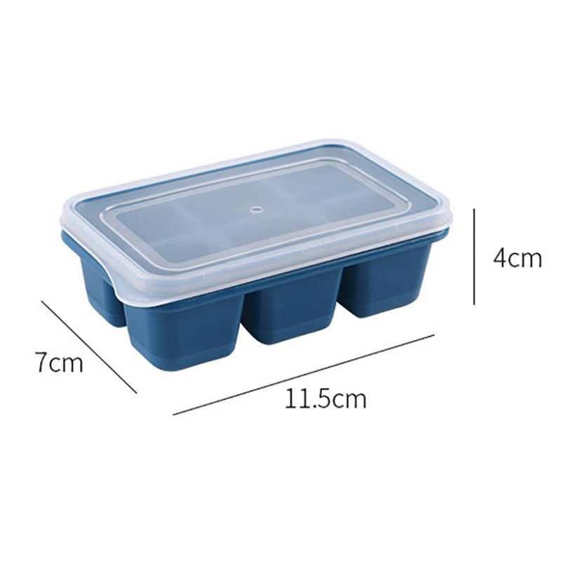Silicone Ice Cube Mould With Diy Lid 6 Grid Soft Bottom Ce Cube Mold Square Fruit Ice Cube Maker Tray Kitchen Bar Tools Acces