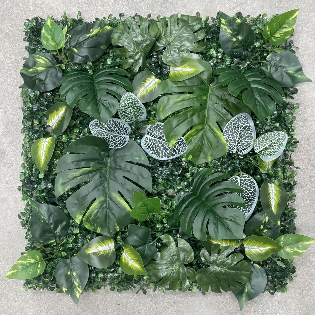 50×50cm Artificial Green Plant Wall - Plastic Vertical Garden, Fake Flower Wall, Synthetic Turf Background