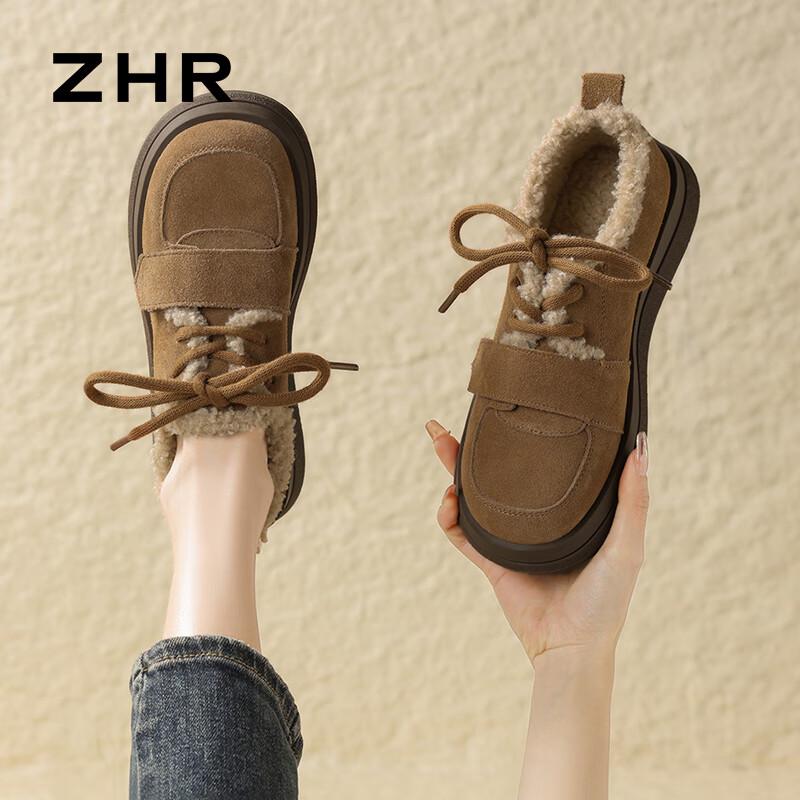 ZHR Women s Retro Fleece-Lined Winter Ankle Boots 35
