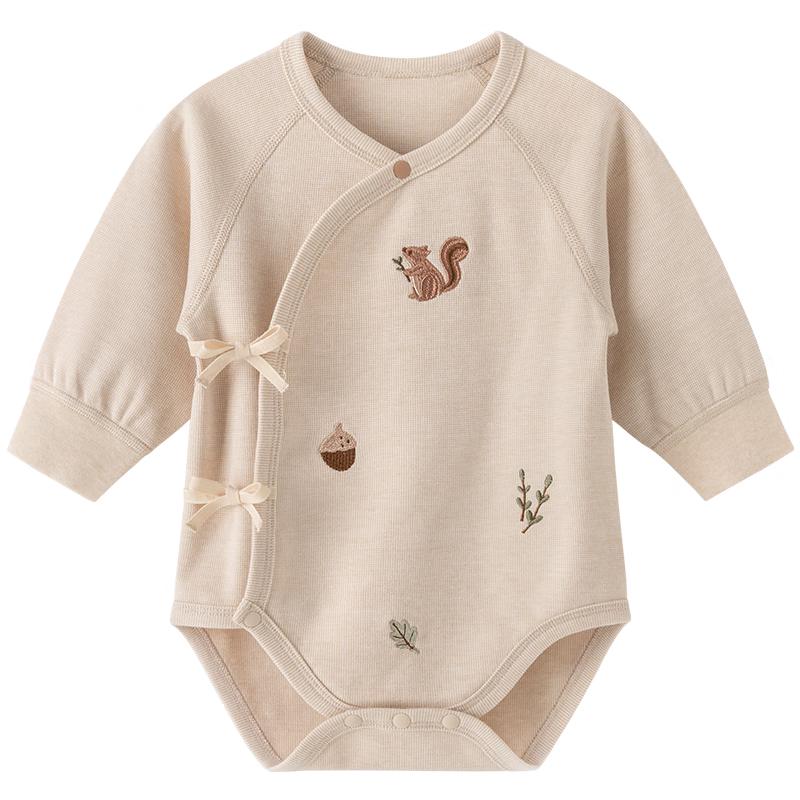 Guaiqixiong Newborn 100% Cotton Long-Sleeve Bodysuit 52cm
