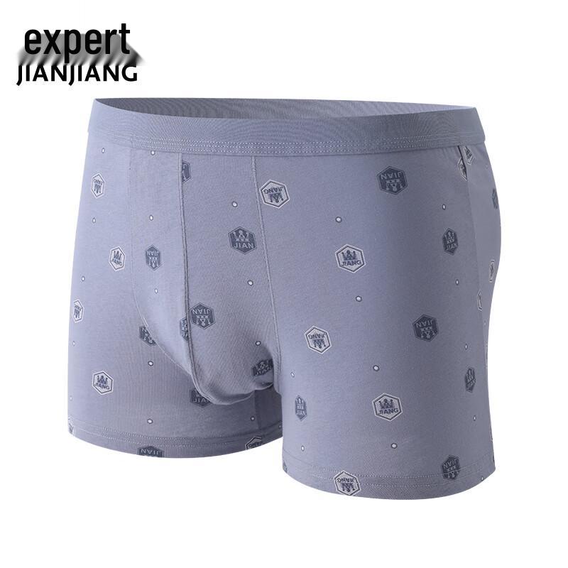 Jianjiang Men's Printed Anti-bacterial Cotton Boxer Briefs 2-Pack