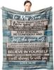 1PC Gift Blanket To My Son To Daghter Flannel Thin Blankets for Birthday Gifts To School Festival Perfect Gifts Four Season Use