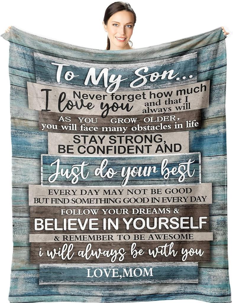 1PC Gift Blanket To My Son To Daghter Flannel Thin Blankets for Birthday Gifts To School Festival Perfect Gifts Four Season Use