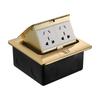 145 Aluminum Waterproof Floor Socket, Euro/French/British Standard Double Socket, Pop-up Design