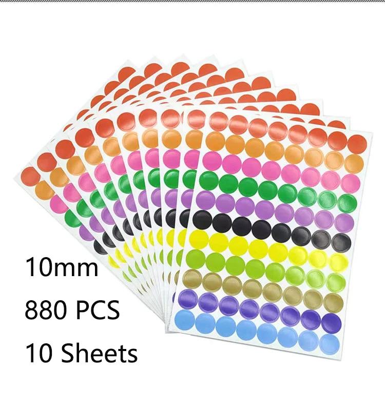 Adesivi a Punti Colorati Cerchietti Polka 6mm 8mm 10mm 19mm 20mm 40mm Decorazione Ufficio Classe Festa Giocattoli Decorazione Diario Adesivo