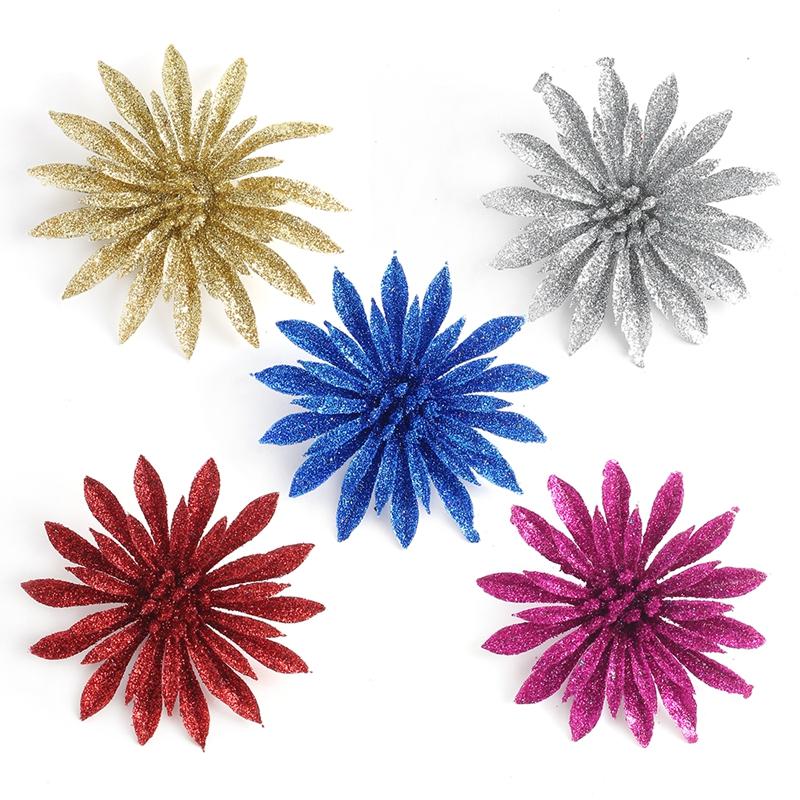 8CM 6Pcs Christmas Decoration Artificial Flower Christmas Tree Pendants for Home Decor 2025 New Year Navidad DIY Accessories