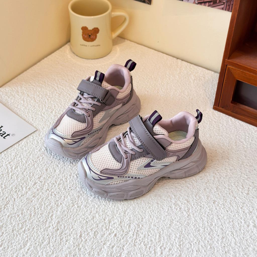 New Spring and Autumn Sports Shoes for Girls, Children's Shoes with Breathable Mesh, Dad-style Shoes for Boys, Single Mesh Shoes for Older Children