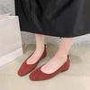 Low Heel Shoes Autumn New Square Toe Shallow Suede Slip-on Soft Sole Non-slip Wear-resistant Single Shoes