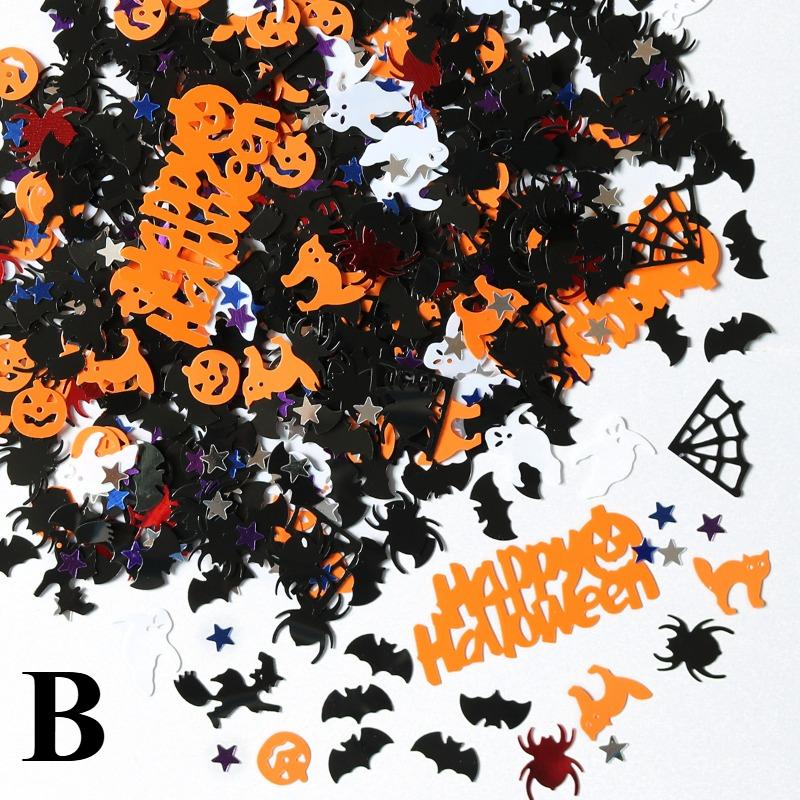 15g Halloween PVC Table Confetti Spider Web Pumpkin Bat Skeleton Sequin for Halloween Party Bar Haunted House Decor Supplies