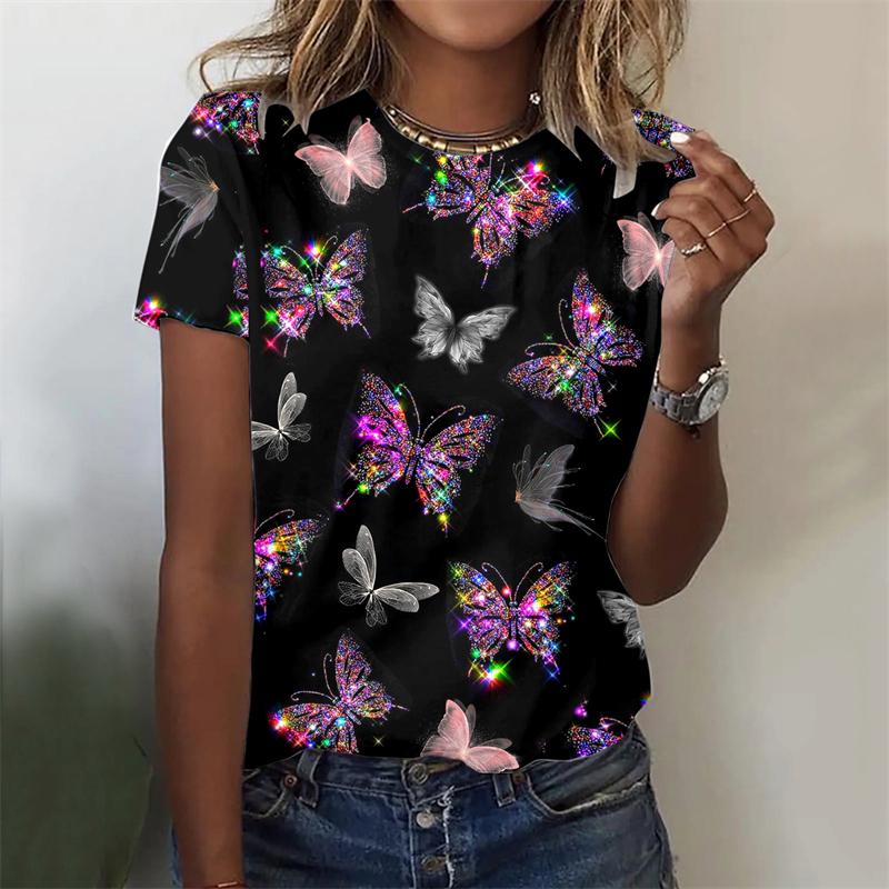 New Women's 3D Printed Short Sleeve T-shirt Women's Valentine's Day Fashion Top Love T-shirt Cute Small Fresh Tees Clothing