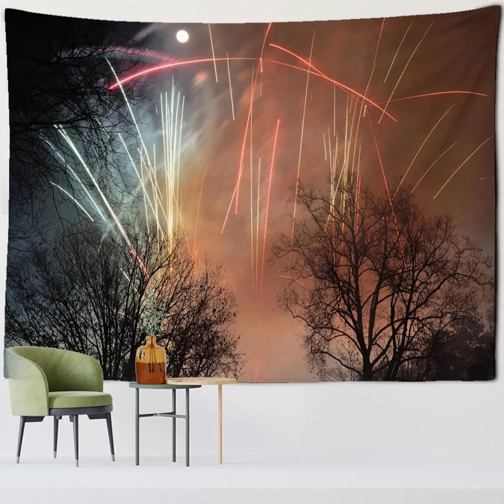 Christmas Tree Landscape Pattern Tapestry Bedroom Living Room Home Christmas Wall Decoration