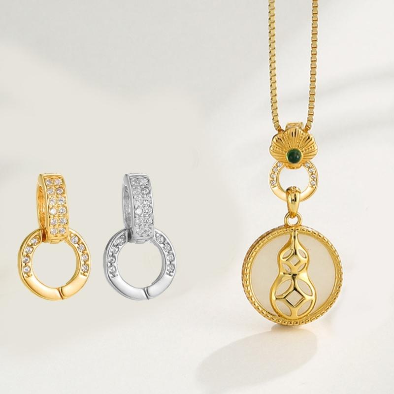 Exquisite Copper Connector with Micro Pave Cubic Zirconia Jewelry Findings Enhancer Clasps for Customized Accessories