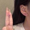 Flash Full of Diamonds, Pink Mini Flower Stud Earrings, Cold Feeling, Sweet and Exquisite, High Value, Fashion Temperament, Versatile Earrings.