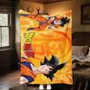 1PC Son Goku  Print Flannel Blanket, High quality All Seasons, Home Decor, Warmth and Comfort, Perfect for Christmas Gifts