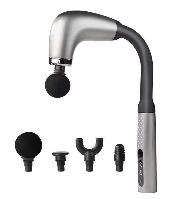 

Пистолет для фасций Рукоятка Локоть 3 режима 6 скоростей Регулировка Расслабление мышц Массажный перкуссионный молоток для спортсменов серый