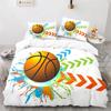 Boys Basketball Bedding Set 3D Ball Duvet Cover Full King For Teen Men Microfiber Sports Theme Game Comforter
