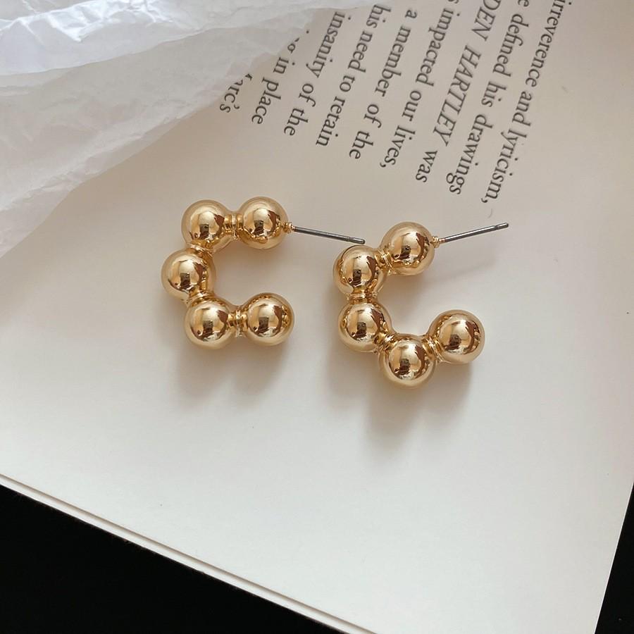 Metal Irregular Earrings European and American Retro Temperament Versatile Earrings Earrings