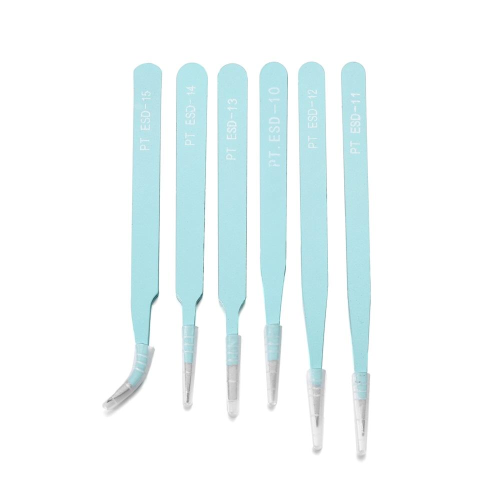 1Pcs 3Colors Anti-Static Excellent Quality Tweezers Bend Long nose Cross Tweezers For intersperse Jewerly Sewing Supplies Tools