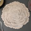 PVC Peony Flower Insulated Meal Mat Decorative Mat Dining Table Mat Hotel Home Waterproof Oil Proof Non Washable Wipable