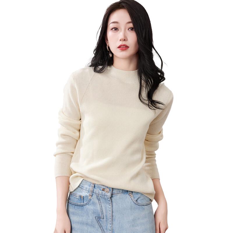 Hengyuanxiang Women's 100% Wool Mock Neck Sweater