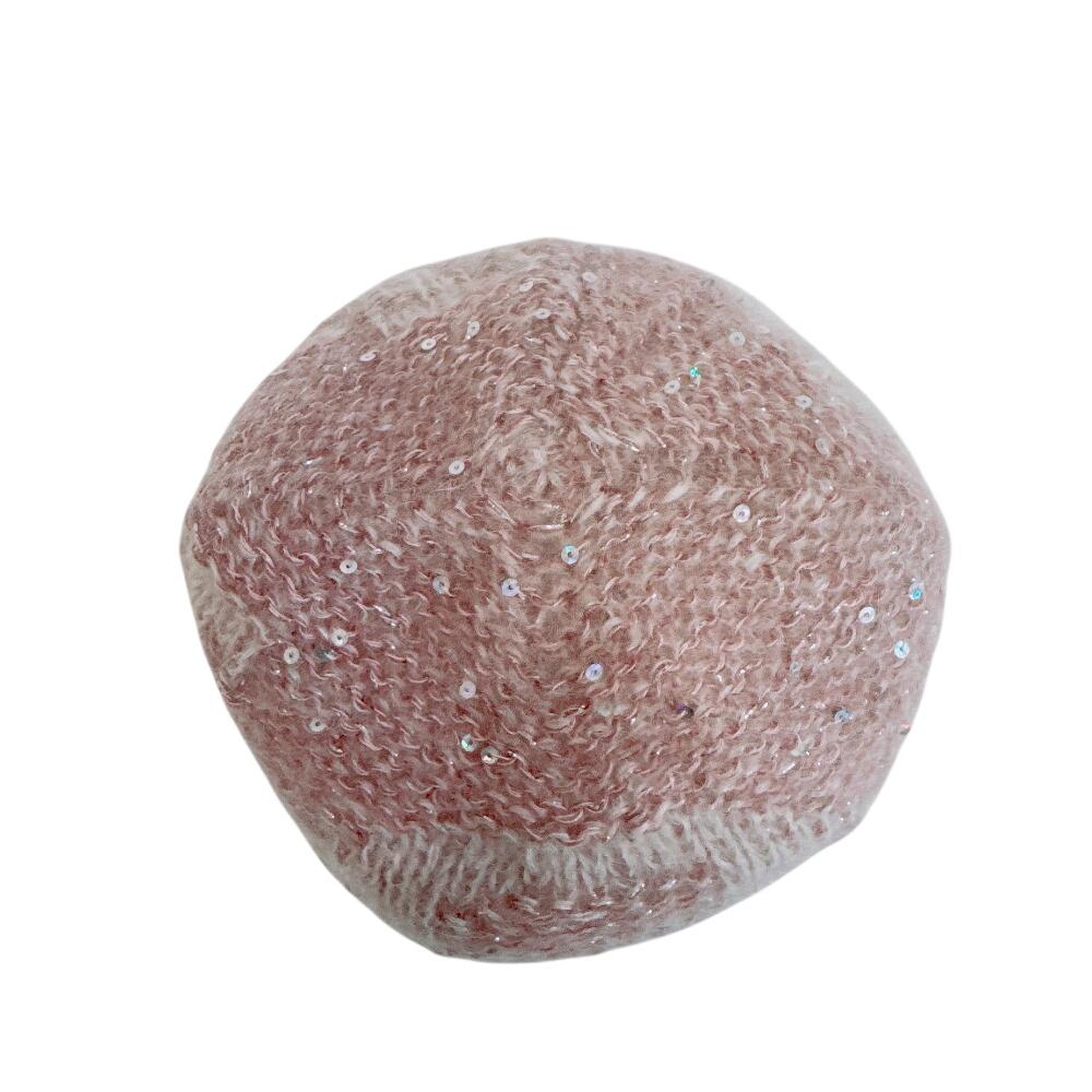 LOUIS VUITTON M74770 Mohair knitted hat Nylon Monogram Glitter Beanie Other hats pink Nylon Used