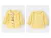 2025 Girls' Korean Style Peter Pan Collar Cardigan - Fashionable Spring/Autumn Baby Outerwear Top Set