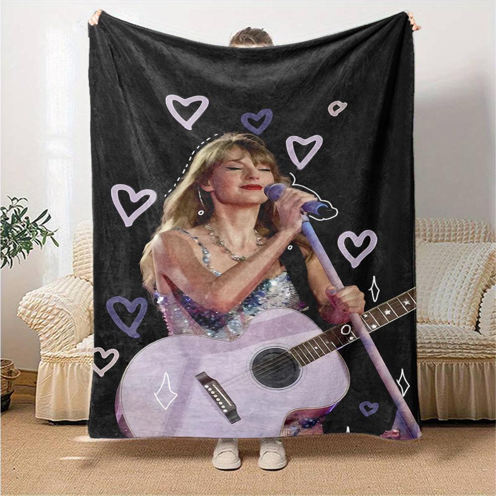 1pc Taylor Swift2 Blanket, Gift, for Men and Women, Soft Blanket, Good for Sofa Bed Couch Travel, Lightweight Flannel Blanket