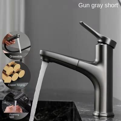 Multifunctional Bathroom Faucets Basin Mixer Sink Faucet Hot Cold Pull Out Water Tap Washbasin Taps Chrome Black Grey