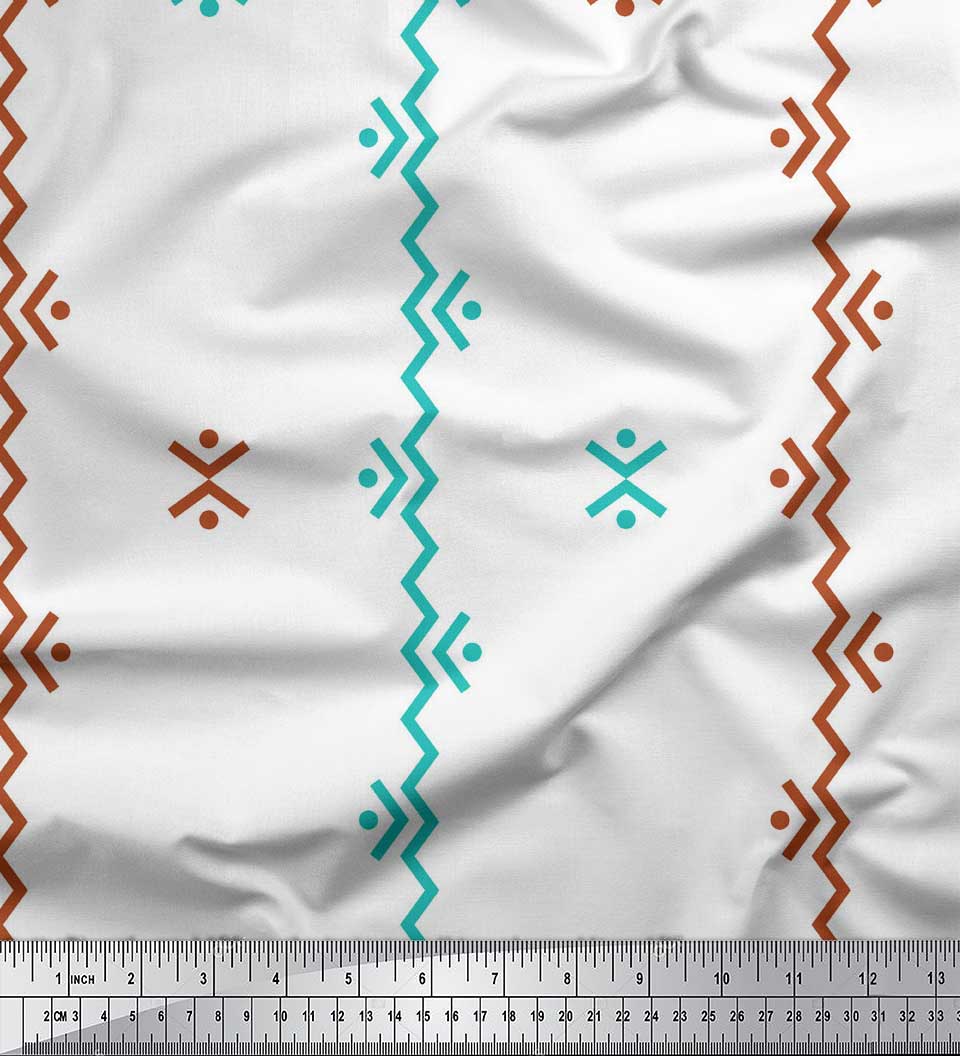 

Soimoi Blue Japan Crepe Satin Fabric Pannahazar Jamdani Print Тканина на метр 42 дюйма 42 Inch Wide - Poly Crepe зелений