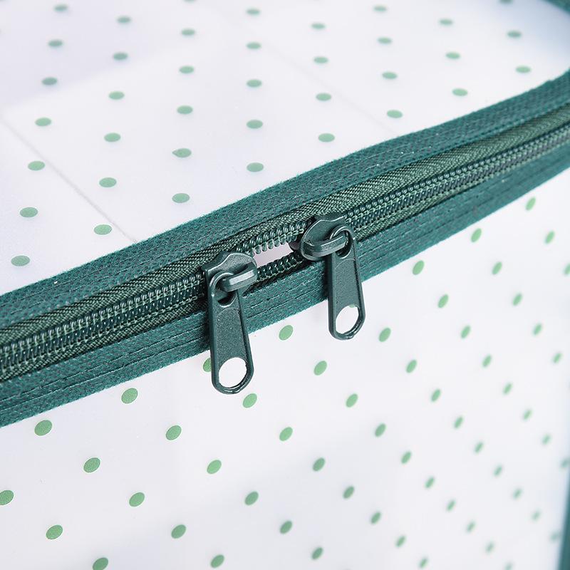 Polka Dot 64-Grid Christmas Ball Storage Box with Dual Zippers and Handles