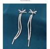 S925 Sterling Silver Bowknot Diamond Inlaid Long Tassel Earrings - Luxurious, Versatile Fashion Accessories for Women