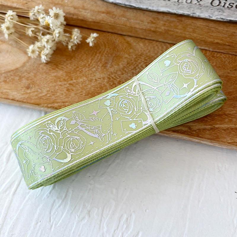 2.5cm*4.5m/Roll Packaging Ribbons Decorative Wrapping Gift Box Multiple Colors DIY Cartoon Lolita Clothing 14 Colors