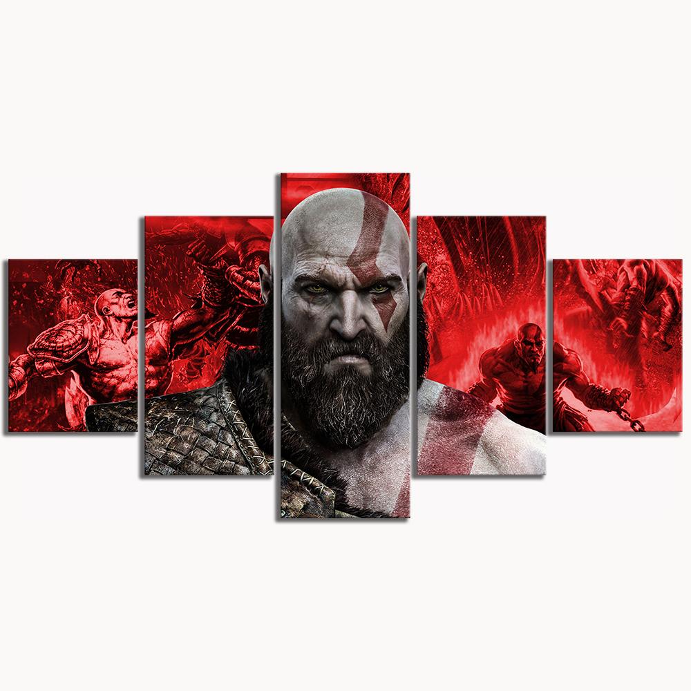 

Unframe Gamer Wall Art 5Pcs God Of War Kratos Game Canvas Posters Pictures HD Prints Paintings Home Decor Living Room Decoration 20X35 20X45 20X55CM