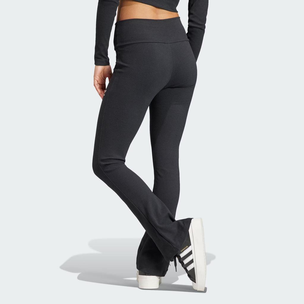 adidas Women's Black Rib Flared Casual Pants II8056