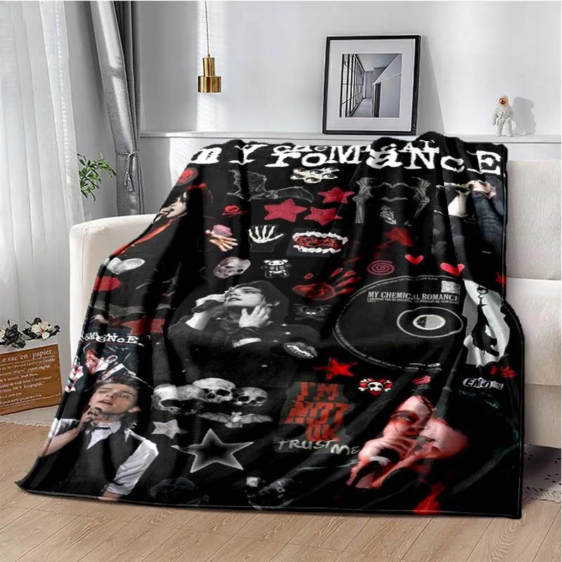 USA My Chemical Romance Band Blanket Printed Flannel Blanket Soft Warm Plush Throw Blanket for Bed Bedroom Sofa Picnic Fan Gift