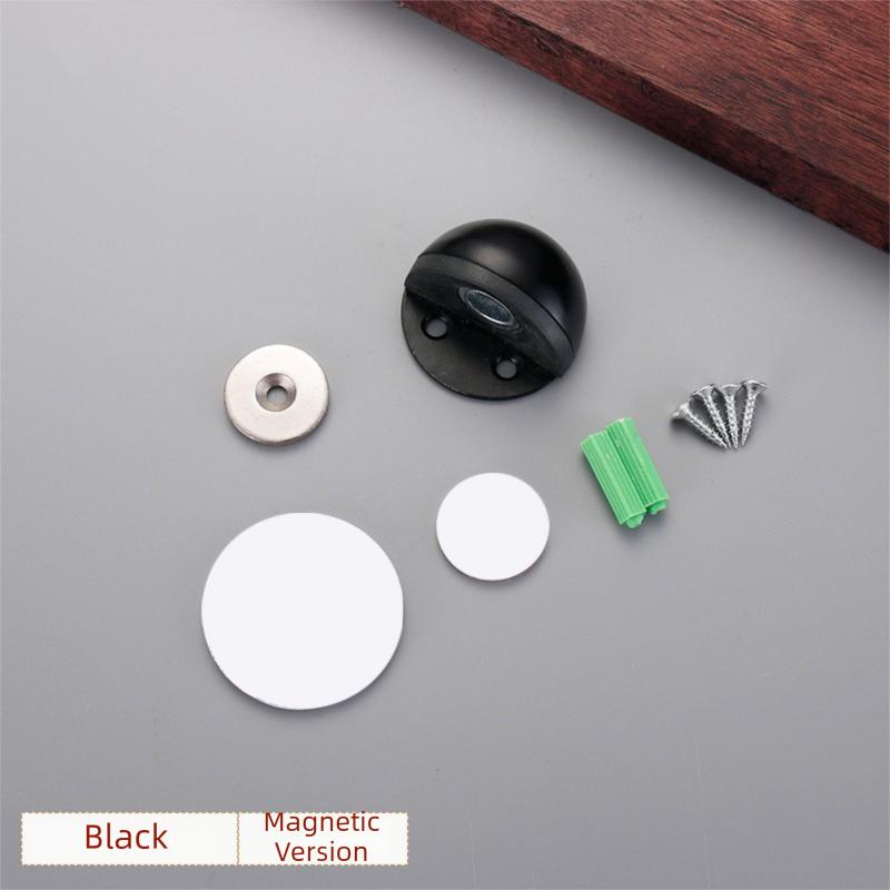 No-Drill Magnetic Door Stopper: Windproof Floor Mount Silicone Anti-Collision Buffer for Glass & Bedroom Doors