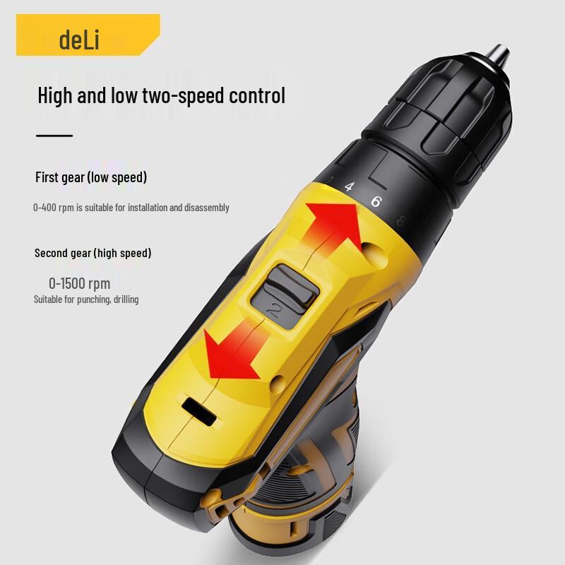 Deli 10.8V Cordless Electric Drill and Screwdriver CN plug (adapter included)